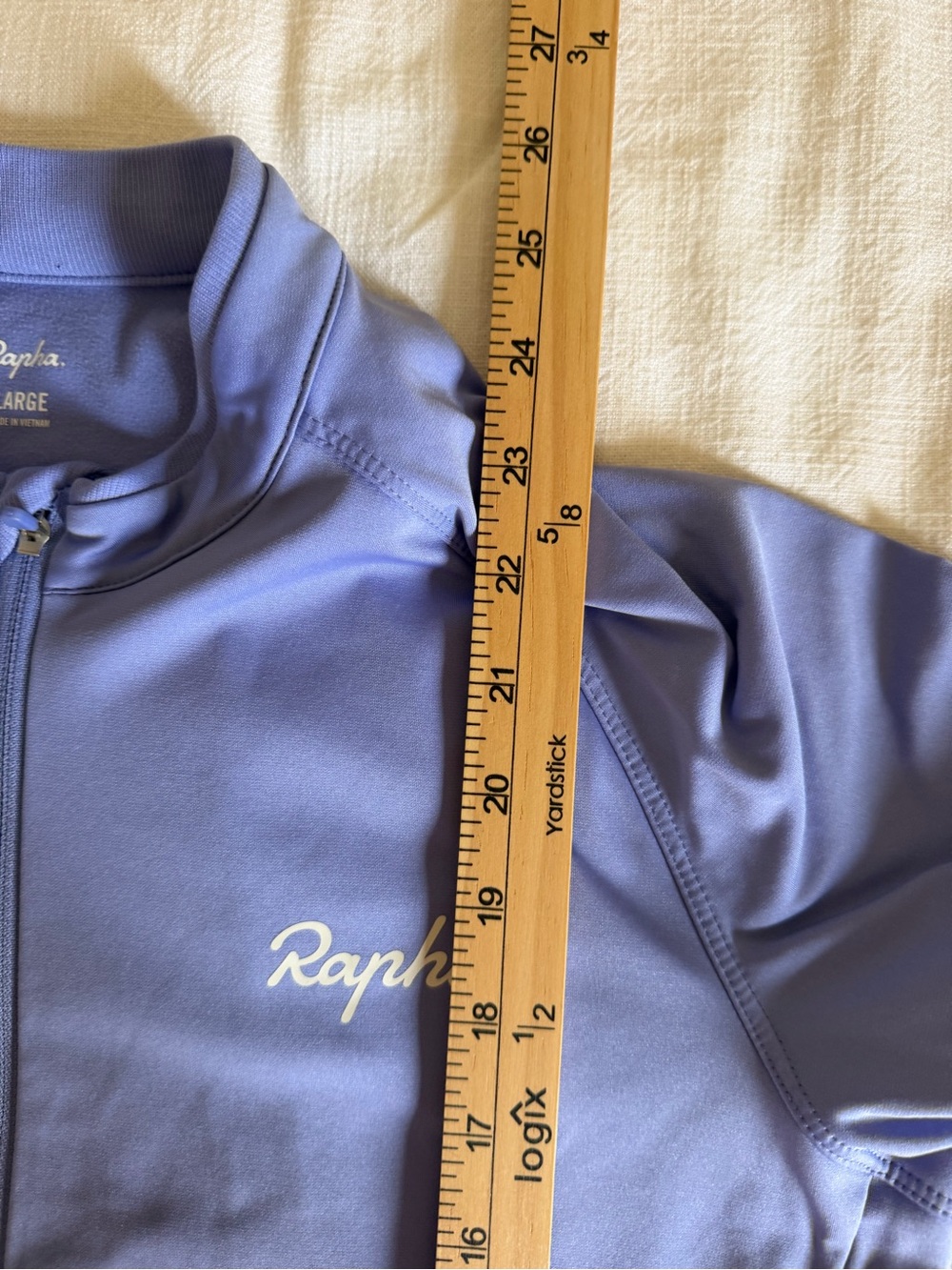Rapha Lilac Blue Long Sleeve Cycling Jersey with White Sleeve Band - Picture 10 of 10
